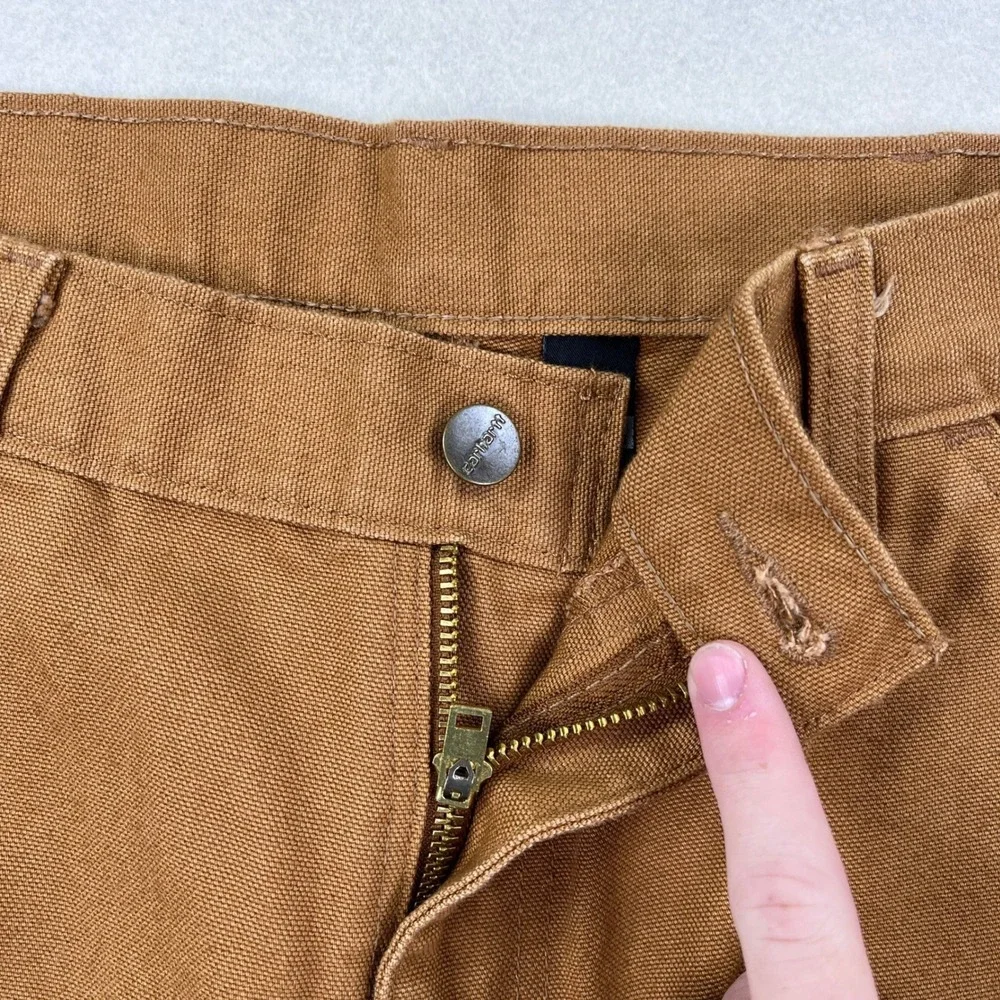 NWT! Carhartt Mens Loose Fit Washed Duck Utility Work Pants Brown 34x32 B11-BRN